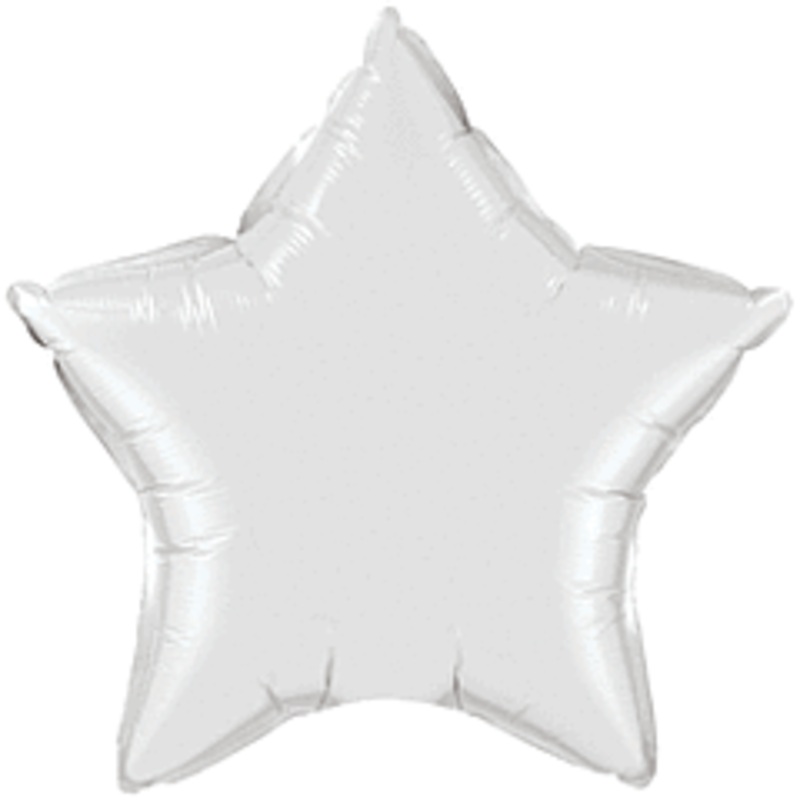 #664 White Star 18in Solid Mylar