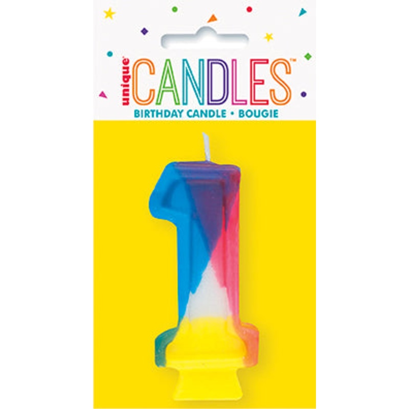 Rainbow Number Candle