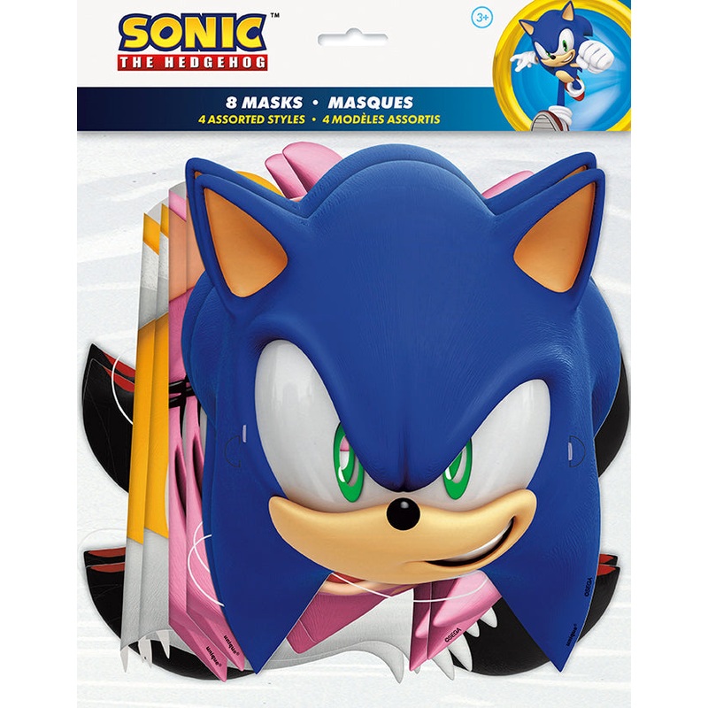 Sonic the Hedgehog Assorted Paper Party Masks 8ct