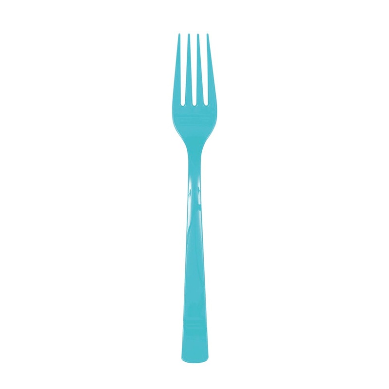 Teal Plastic Forks 18ct