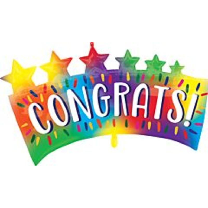 #057 Congrats Star Banner 34in Supershape
