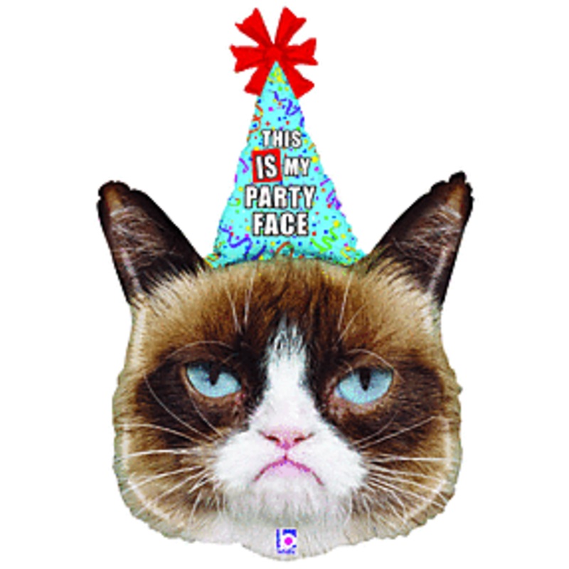 #060 Grumpy Cat Party Face 36in Supershape