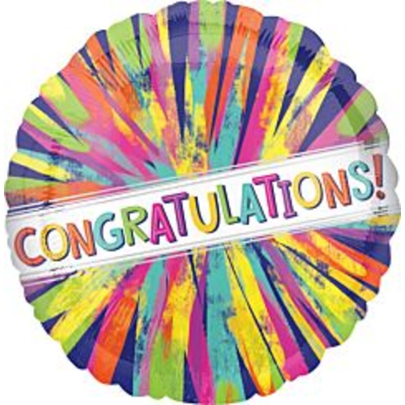 #488 Congratulations Paint 18in Printed Mylar