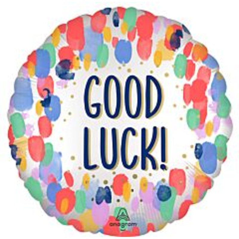#494 Good Luck Satin Painterly 18in Printed Mylar