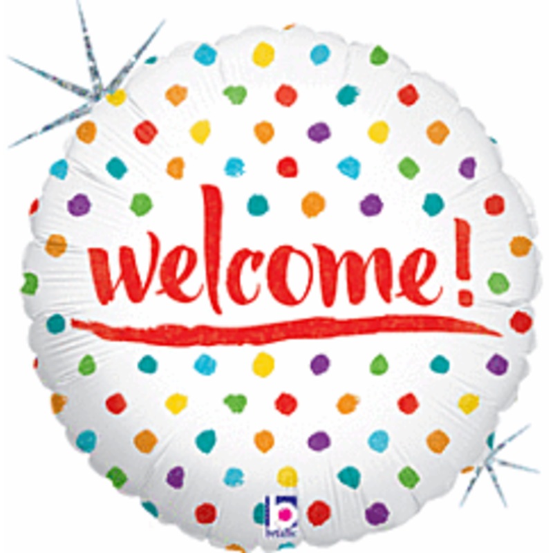 #498 Welcome Dots 18in Printed Mylar