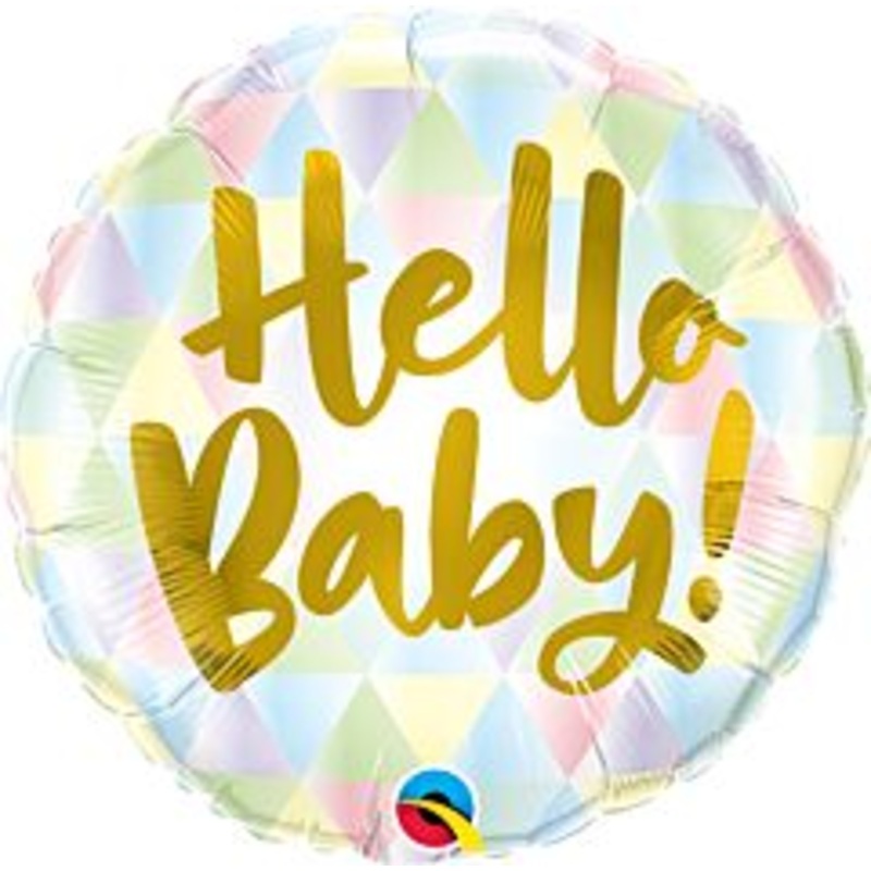 #587 Hello Baby Geometric 18in Printed Mylar