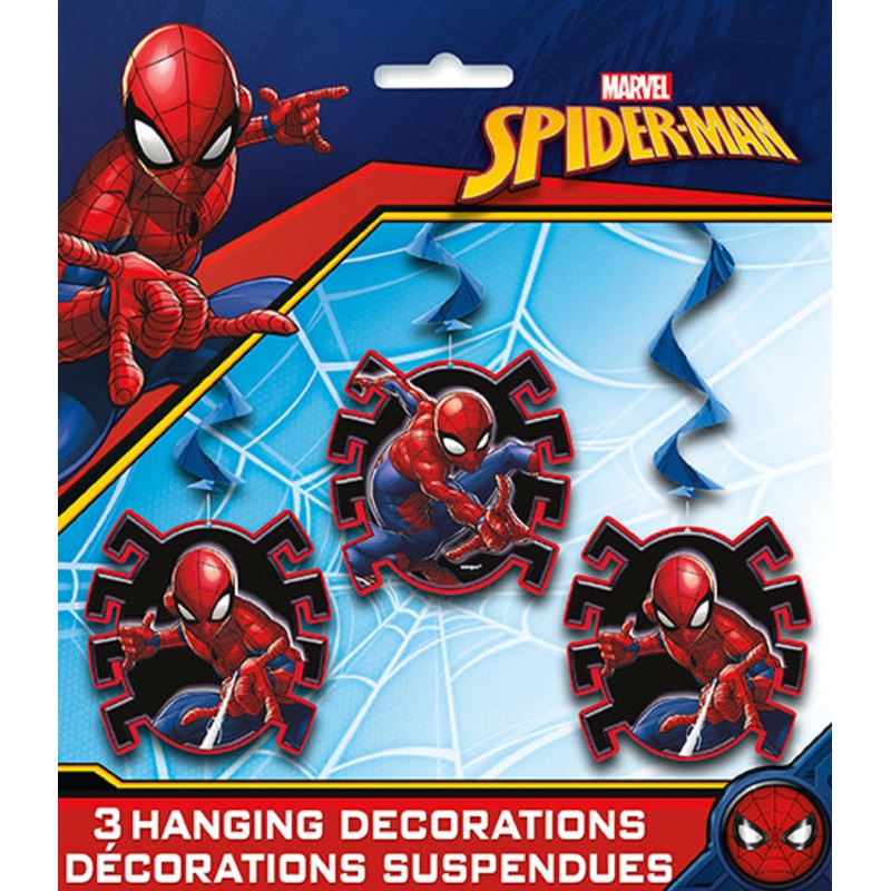 Spider-Man Hanging Swirl Decorations 26" 3ct
