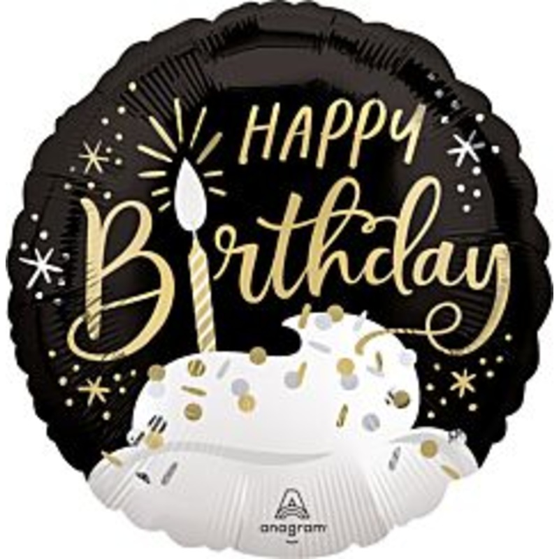 #319 Happy Birthday Frosting & Sprinkles 18in Printed Mylar