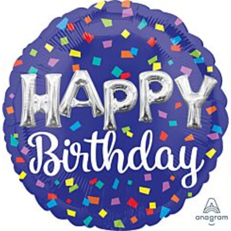 #328 Happy Birthday Letter Balloons 18in Printed Mylar