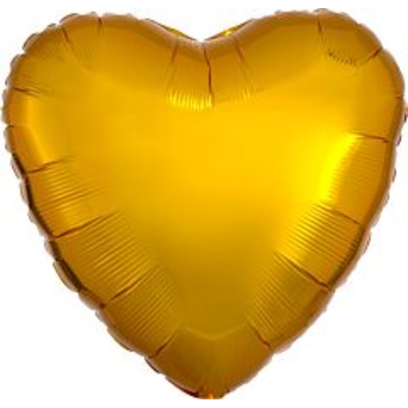 #654 Gold Heart 18in Solid Mylar