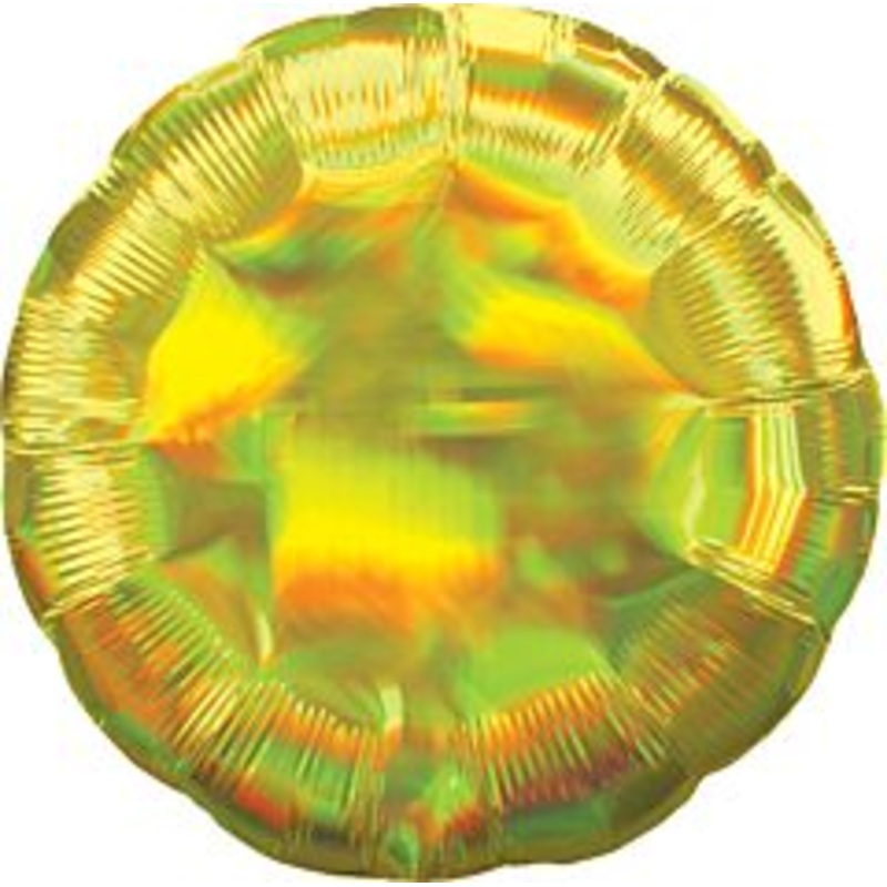 #690 Iridescent Yellow Round 18in Printed Mylar