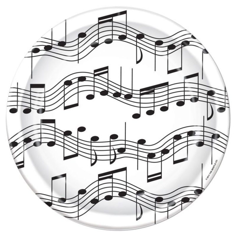 Musical Notes 7in Plates 8ct