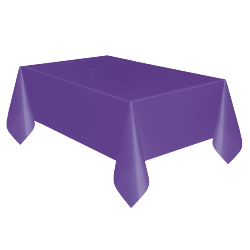 Purple Rectangular Plastic Table Cover 54in x 108in