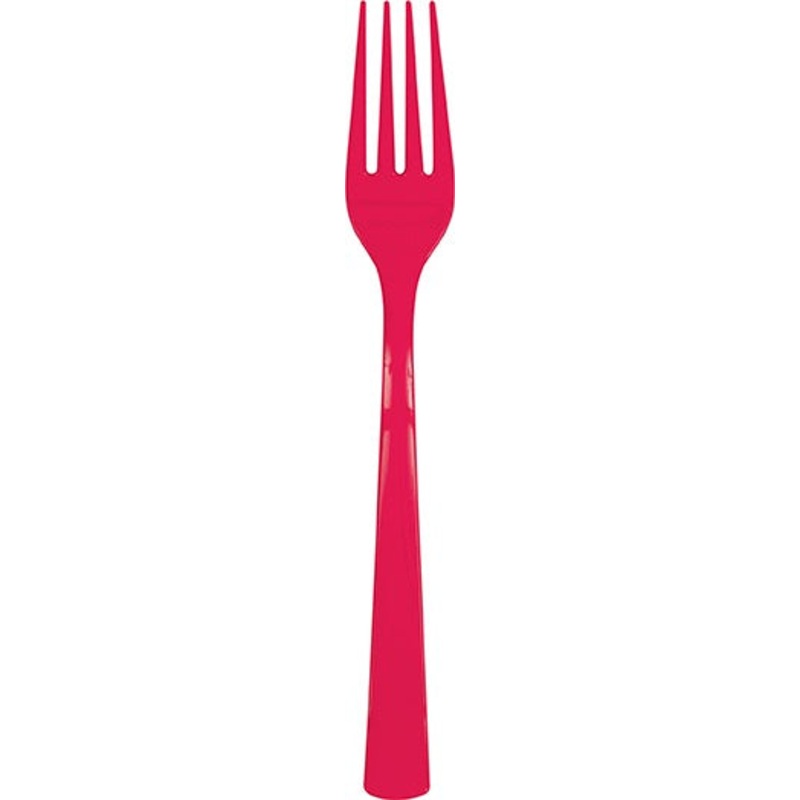 Red Plastic Forks 18ct
