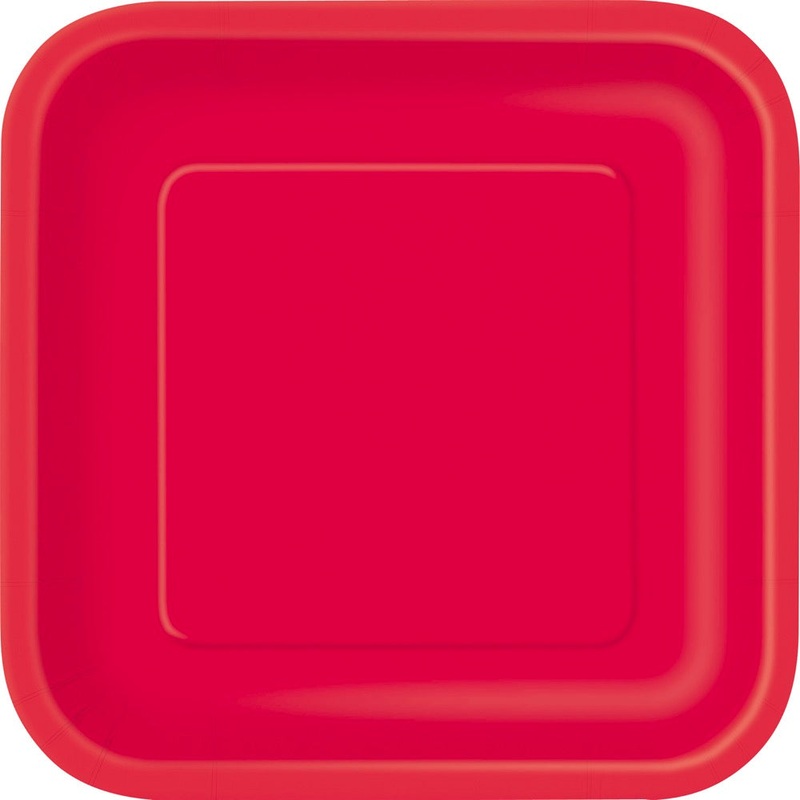 Red Square 7in Dessert Plates 16ct
