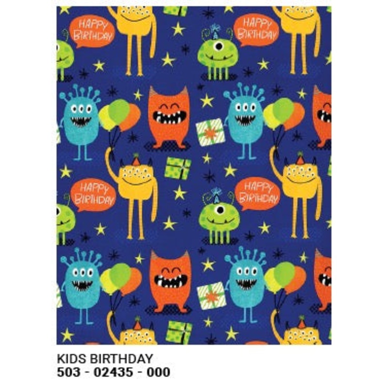 Roll Wrap Birthday Monsters 30in x 5ft