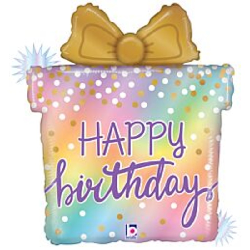 #037 Opal Birthday Present Holographic 23in Supershape