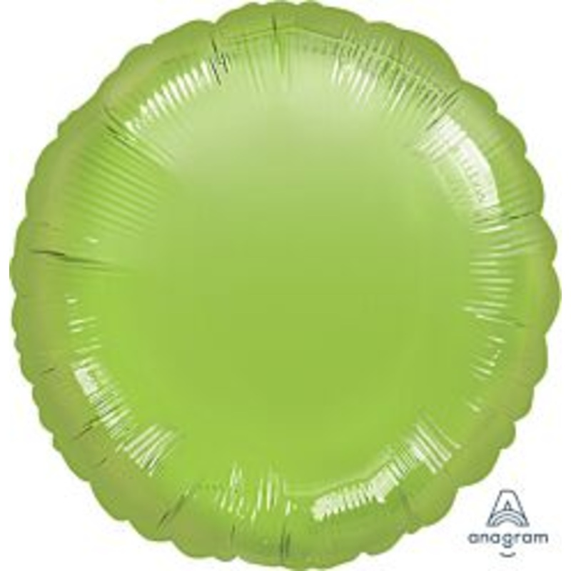 #642 Lime Green Round 18in Solid Mylar